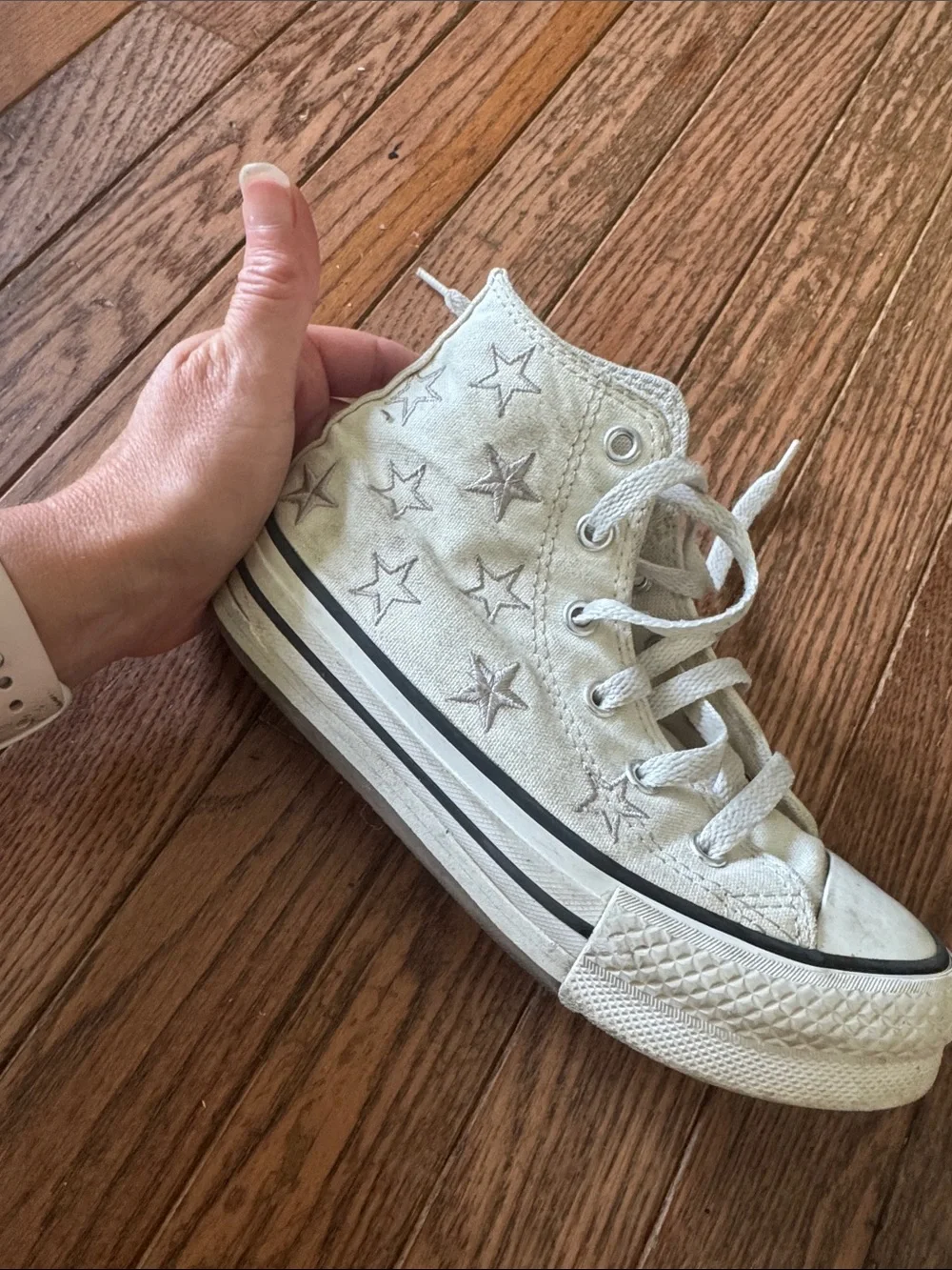 Converse Kids White High-Top Star-Print Sneakers